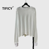 High Street Cotton Tshirt Tops New Early Spring Men/women's Comfortable Solid Color Soft Round Neck Casual Simple Base T-shirt