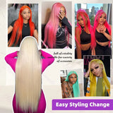 613 Blonde Straight Hd Transparent 13x6 Lace Frontal Wig 30 Inch 13x4 Brazilian Straight Human Hair Wig For Women