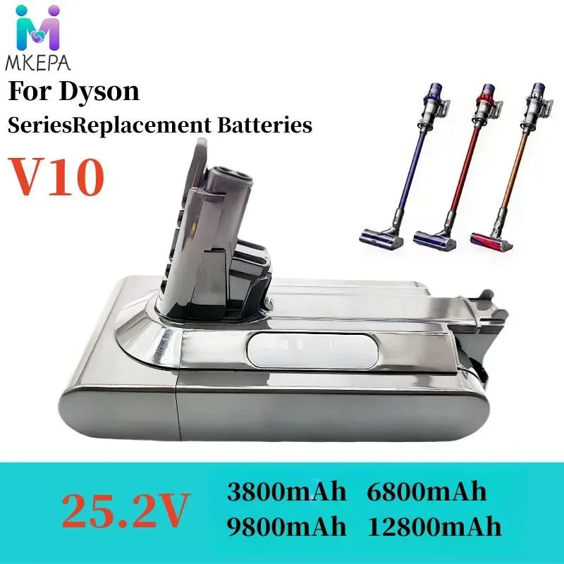 25.2V For Dyson V10 Battery V10 Animal Absolute Fluffy Cordless Vacuum Cleaner NEW 25.2V 3800mAh-12800mAH DYSON V10 batterie