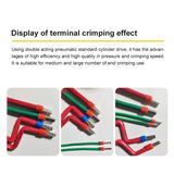 0.8-25mm² Pneumatic Tube Terminal Crimping Machine Insulated Terminal Cold Crimping Clamp Quadrilateral Crimping Machine