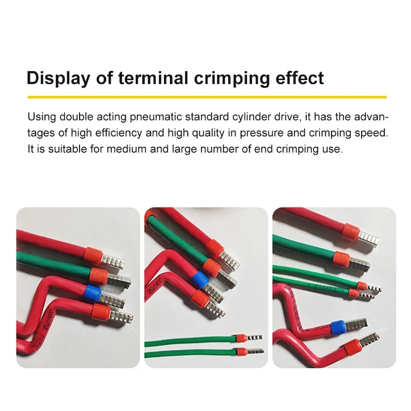 0.8-25mm² Pneumatic Tube Terminal Crimping Machine Insulated Terminal Cold Crimping Clamp Quadrilateral Crimping Machine