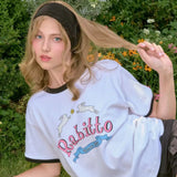 Hometown Romance LMSY Sonya Saranphat Same Top Color Blocked Border Printed Short Sleeved T-shirt Non-original Version