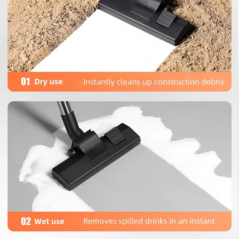 High Power Cordless Industrial Wet Dry Vacuum Cleaner Strong Suction Drum Canister for Construction Cleanup Warehouse Car Wash