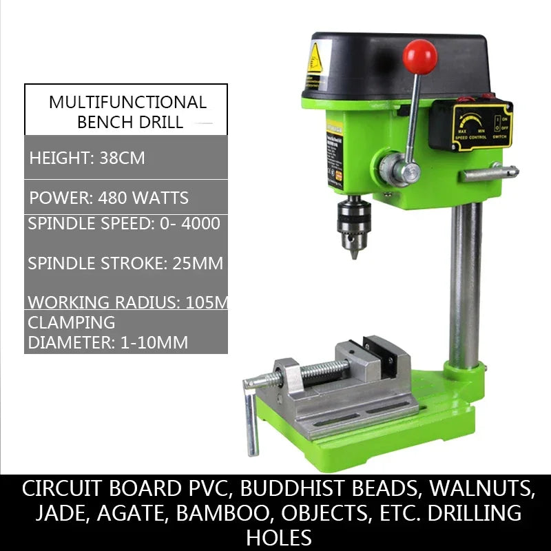 New Small Household Multifunctional Electric Milling Machine Drilling Tool 220V/480W Electric Drill Variable Speed Drill Small B