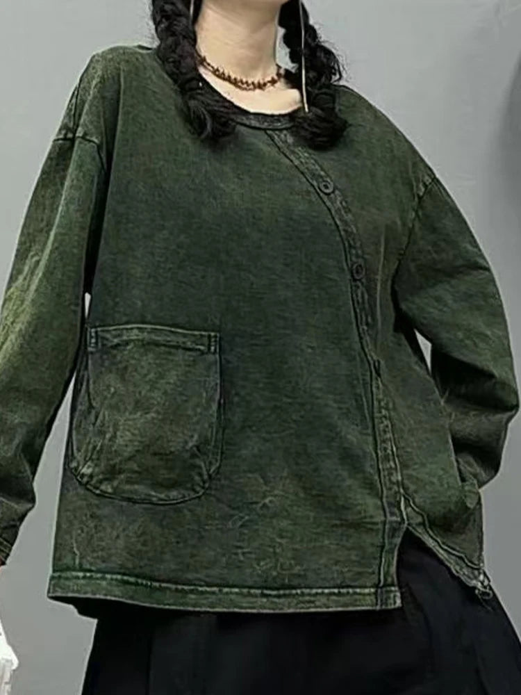 Amax luluE Fashion Vintage Womens Spring Tops Luxury Punk Casual Classic Loose Tshirts Harajuku Gothic Cotton Clothes Streetwear