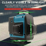 Makita 18V Battery, 360 laser levels, 12/16 line green beam, 360 self-leveling high-precision horizontal and vertical reticle.