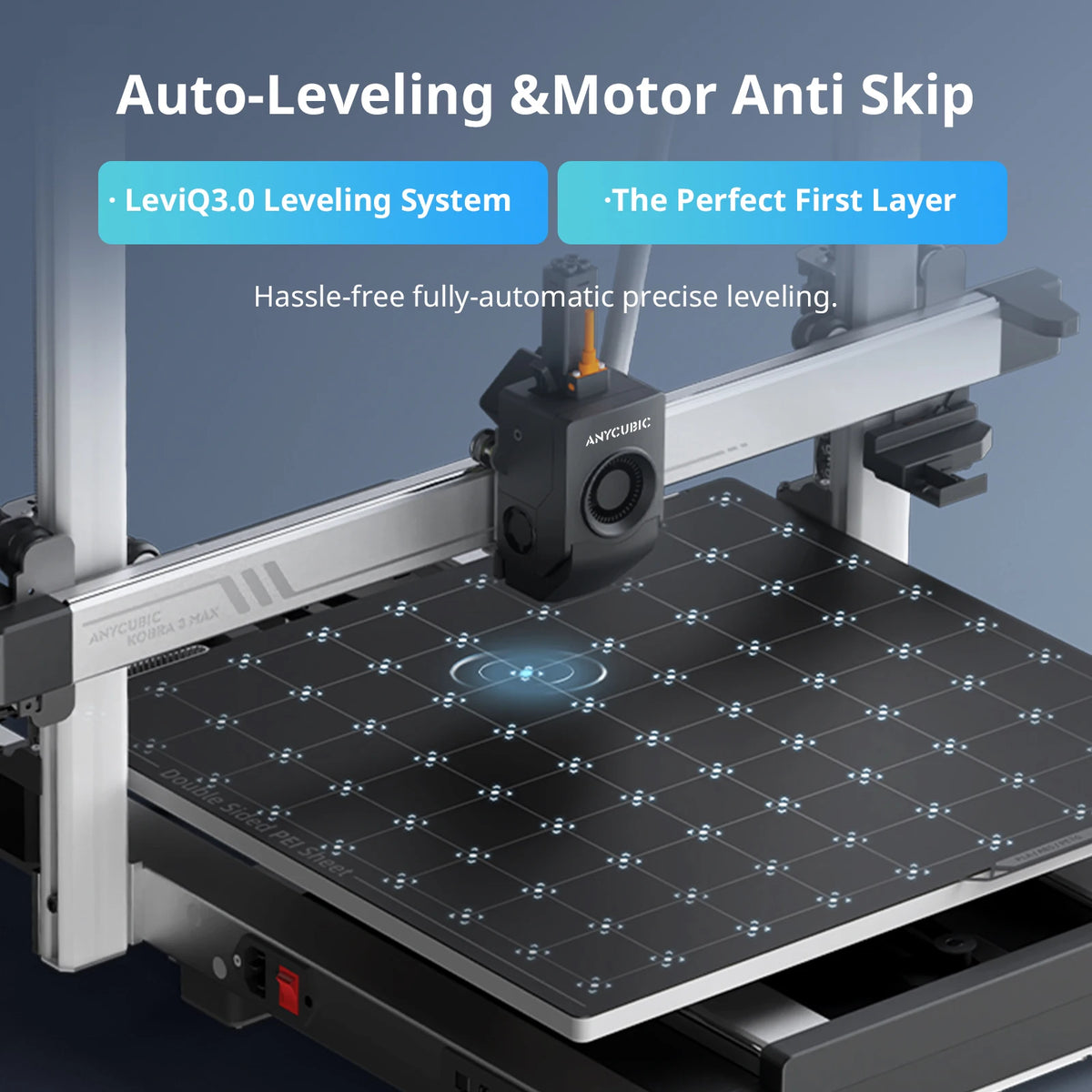 3D Printer ANYCUBIC Kobra 3 Max Maximum 600mm/s Print Speed With Large Format 500*420*420mm FDM Automatic Leveling