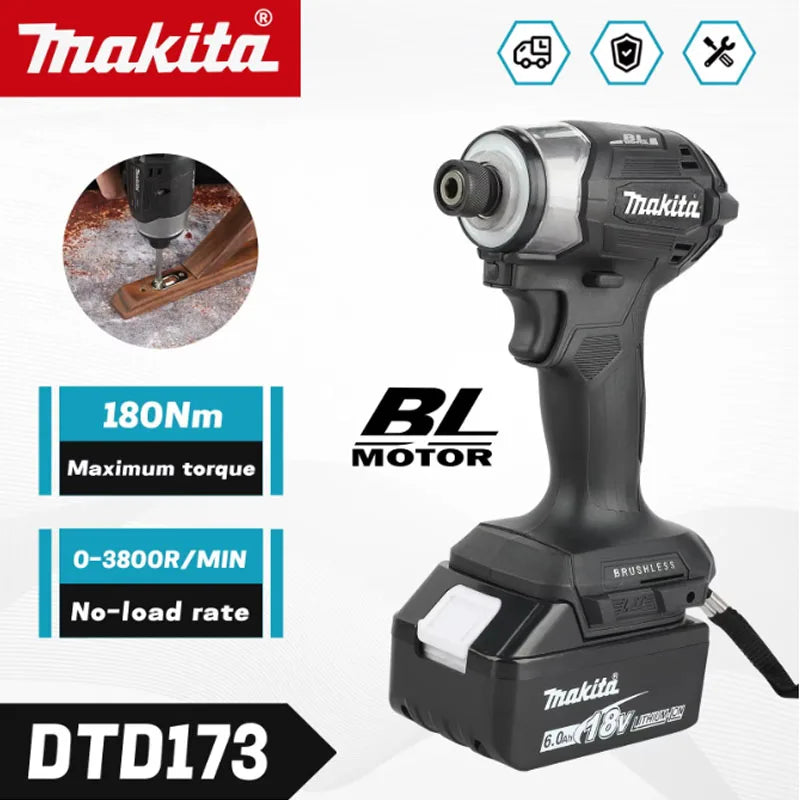 2026 Makita DTD173/DGA404 18V Brushless Cordless Impact Driver & Angle Grinder Rechargeable Power Tool Set