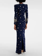 HIGH STREET Newest Fashion 2026 Designer Party Vestido Women's Formal Long Sleeve Luxurious Beaded Long Maxi Dress