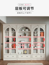 Retro arched free combination whole wall to living room cabinet bookcase