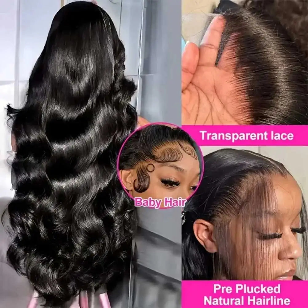 Raw Peruvian Body Wave 250% Density 40 42 inch 13x6 HD Lace Front Human