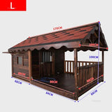 Balcony Solid Wood Dog Houses Outdoor Courtyard Dogs Kennels Breathable Garden Pet Villa Patio Puppy Nest Pet Supplies