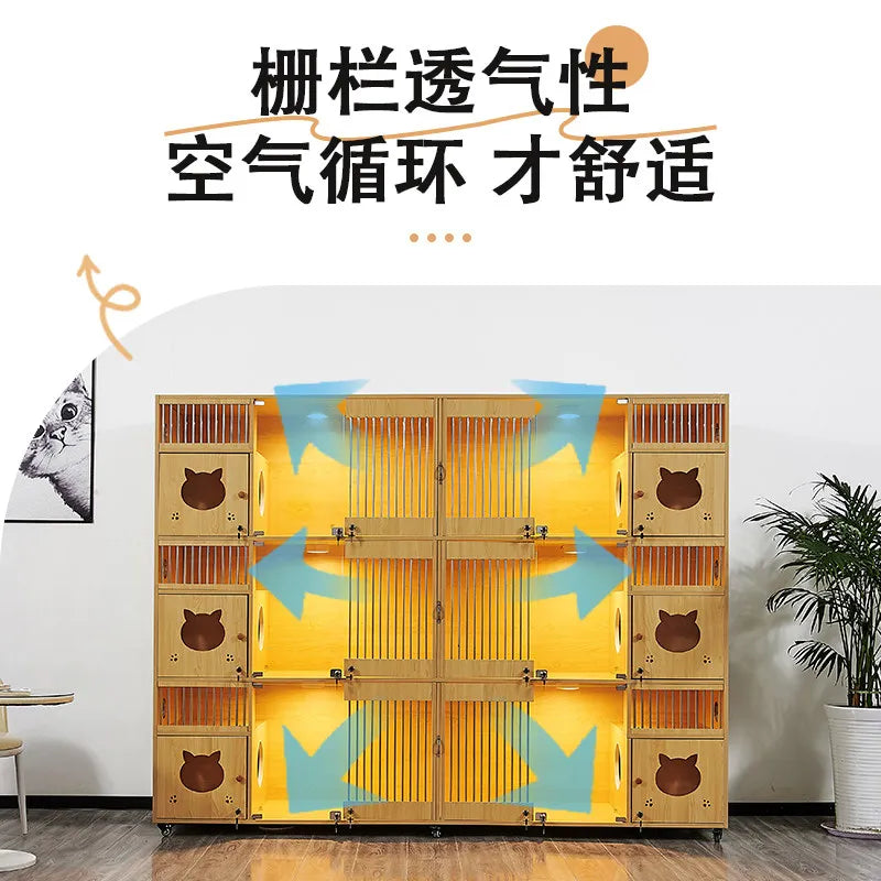 cage, solid wood cat cage, pet shop, glass cat breeding cabinet, display cabinet, foster cabinet, cattery,