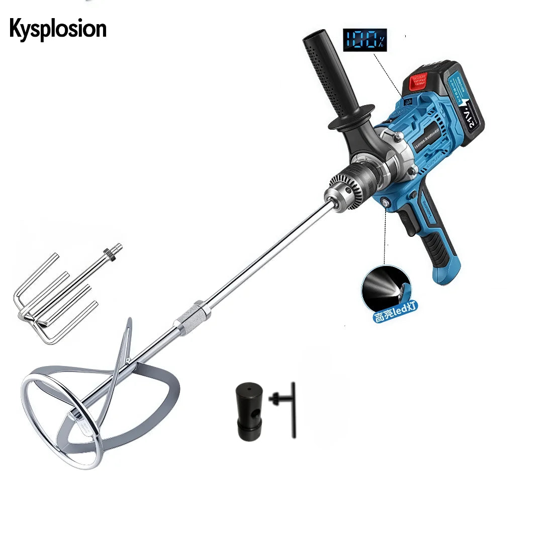 Brushless Cordless Mixer for Makita 18V Battery Industrial Concrete Mixer Drill for Thinset, Nail Mud, Ice, Heavy Duty Tool