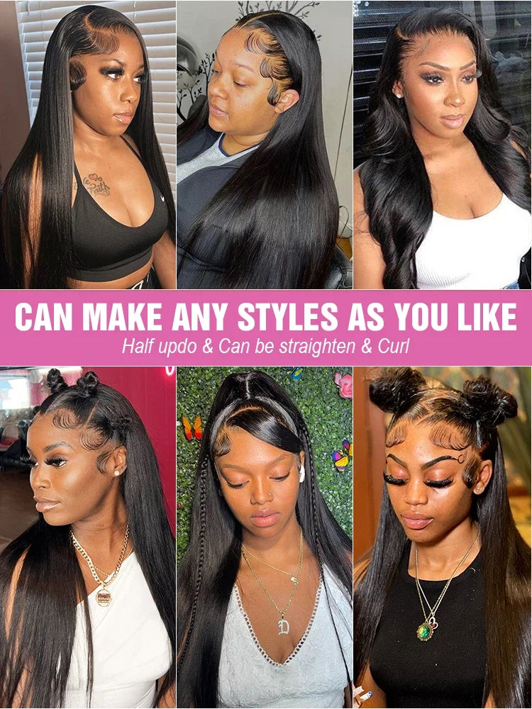 40 46 Inch 200 Density Frontal Wig For Black Women Brazilian Wigs Human