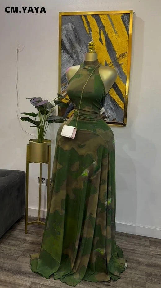GLCMYAYA 2026 New Women O-neck Sleeveless Floral Print Mermaid Maxi Dress Evening Birthday Beach Sexy Night Party Long Dresses