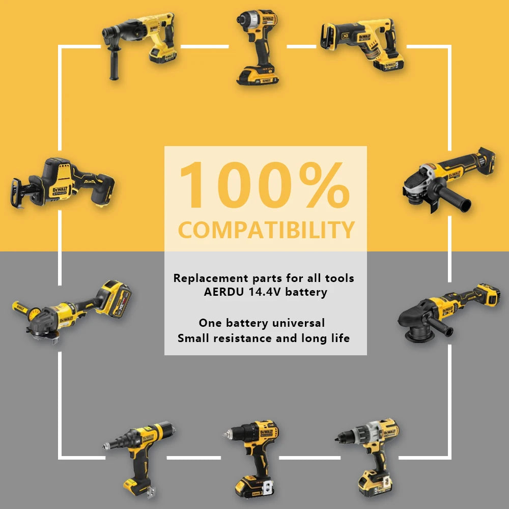 For DeWalt DCB143H 14.4V 3Ah-6Ah 4S2P Lithium Battery for Dewalt Batteries Tools DCB140 DCB142 DCD735L2 DCF835C2 DCF835L2 DCL030