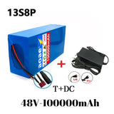 48V 100ah 13s8p lithium-ion battery pack 48V 100000mAh 2000W electric battery, built-in 50A BMS+chargerr