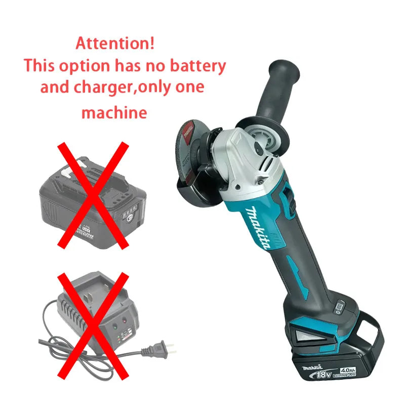 Makita DGA404 18V Brushless Cordless Angle Grinder, 125mm High Power Rechargeable Cutting Polishing Machine