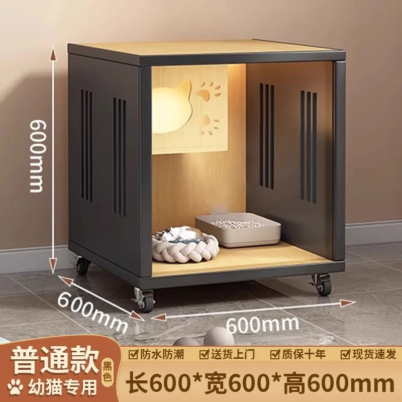 Cat villa panoramic glass cat house household indoor cat house small apartment closed integrated