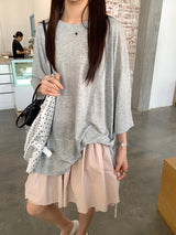 Summer Women's Casual Loose T-shirt Solid Color Round Neck Short Sleeved Top for Comfortable Fashion