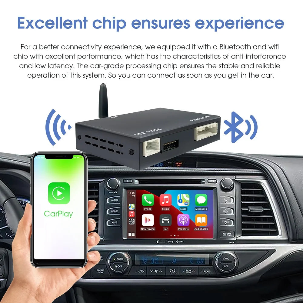 ANYFAR Wireless Carplay Android Auto For TOYOTA Touch 2 Entune 2.0 Highlander Tundra Sienna Prius Yaris Camry CHR Module