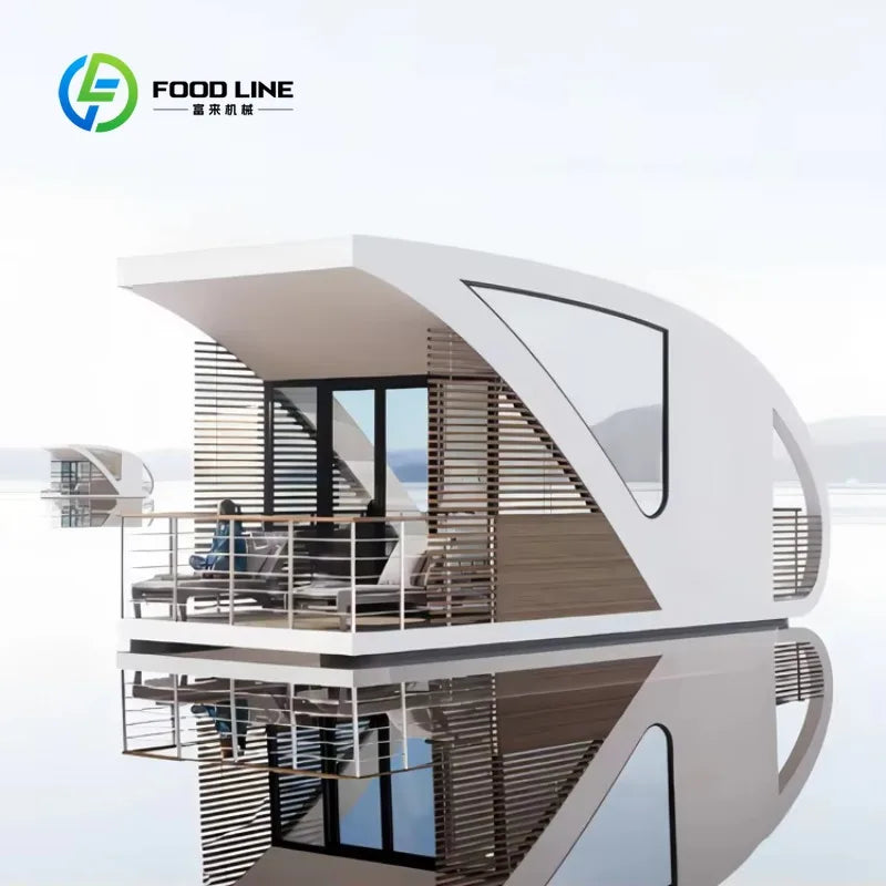 Customized Luxury Floating Home Pontoon Boat Prefab Water Mobile Hotel Offshore House Boat for Leisure and Vacation