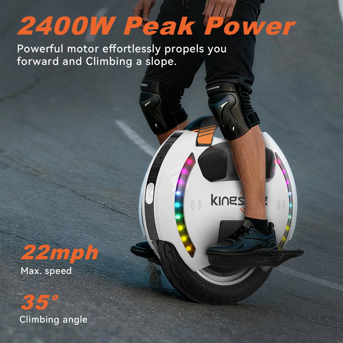 Kingsong 14D Pro Electric Unicycle: Built for Adults, 2400W Motor, 25-Mile Range & 14" Wheel for a Precision City Ride