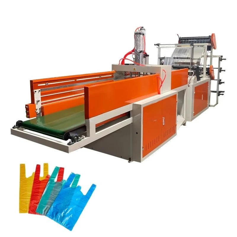 Full Automatic 4 Lines Working HDPE Small Plastic Carry Poly Nylon Bag Making Machine