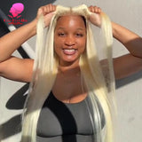 613 Glueless Wigs Human Hair 5x5 Lace Closure Wig Bone Straight Blonde Pre Plucked Glueless Wig Remy Human Hair Wigs Ready To Go