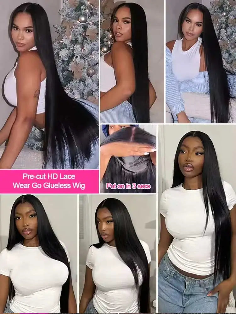 13x4 13x6 Hd Bone Straight Transparent Lace Front Wig Human Hair 40 Inch