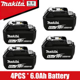 100% Original Makita BL1860B 18V 6Ah Lithium Battery Rechargeable,Compatible With BL1830 BL1850 Makita 18V Power Tool Battery