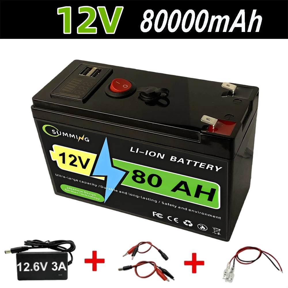 12V 220AH Lithium Battery with Built-in BMS Fit for Home Storage RV Off-Grid System Solar Power System Marine