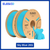 ELEGOO 1.75mm PLA+ Filament 2KG Set Plastic 3D PLA for Most FDM 3D Printers Dimensional Accuracy +/- 0.02mm 2pcs*1kg PLA+ Set