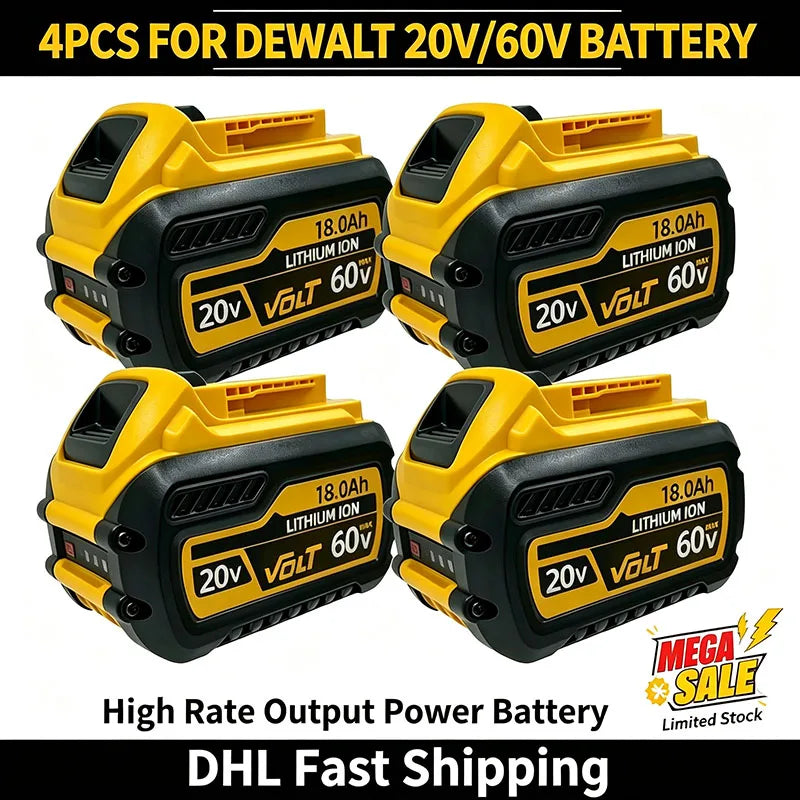 Compatible Replacement Battery For DeWalt 20V/60V 12Ah Lithium Battery Fit DCB200 DCB203 DCB204 DCB205 DCB206 Power Tools
