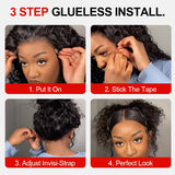 300% Density Curly Wigs HD 360 Full Lace Front Human Hair Wigs Brazilian