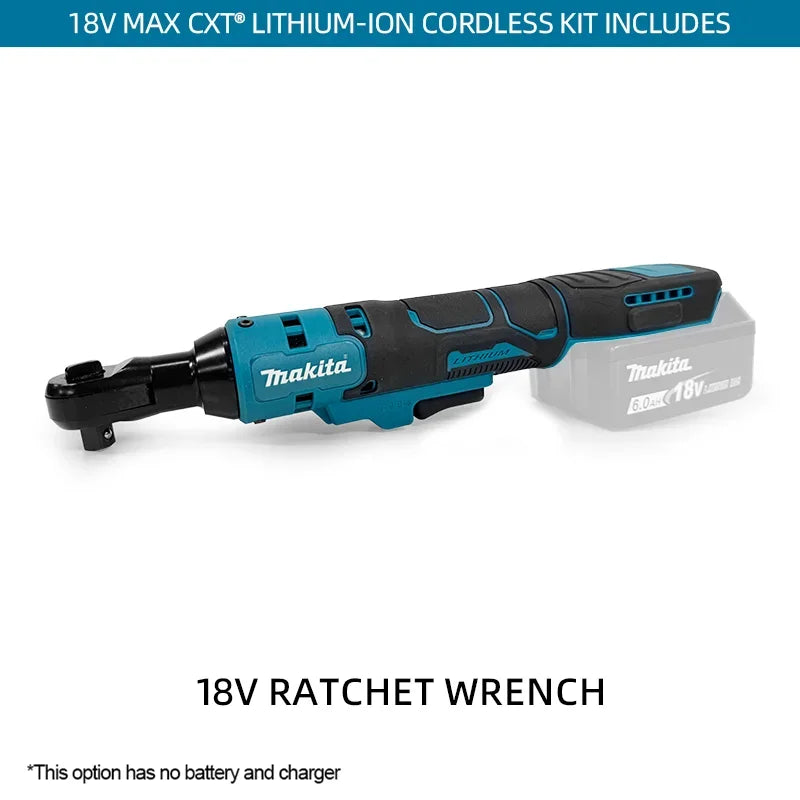 Makita DWR180Z 18V LXT Cordless Ratchet Wrench 6.35mm Drive 800RPM 47.5 N·m Angle Wrench Socket Wrench Power Tools