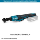 Makita DWR180Z 18V LXT Cordless Ratchet Wrench 6.35mm Drive 800RPM 47.5 N·m Angle Wrench Socket Wrench Power Tools