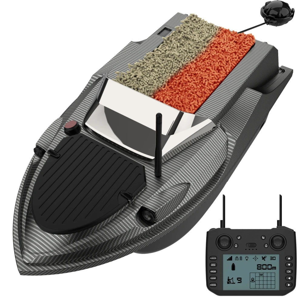 Flytec V080 GPS Carp Fishing Bait Boat 800M 180 Points 12V High Speed RC Bait Boat With Sonar Fish Finder