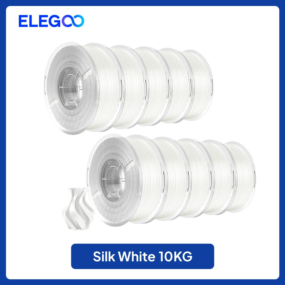 ELEGOO 5KG/10KG 1.75mm Silk PLA Filament,3D Printer Filament 1kg Gold Silver Fits for Most FDM 3D Printers