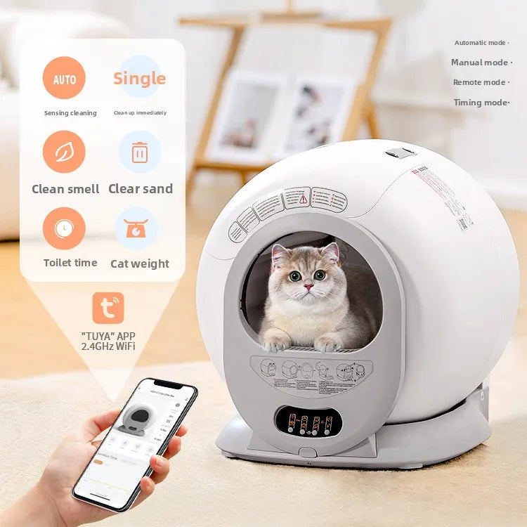 Bucket-style cat litter box - Small size but large capacity - Controlled via APP - Fully automatic cat toilet - Cat litter box
