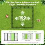 10 by 10 ft Outdoor Dog Kennel Heavy Duty Dog Pens Outside with Waterproof Roof Metal Dog Run Fence with Galvanized Welded Wire