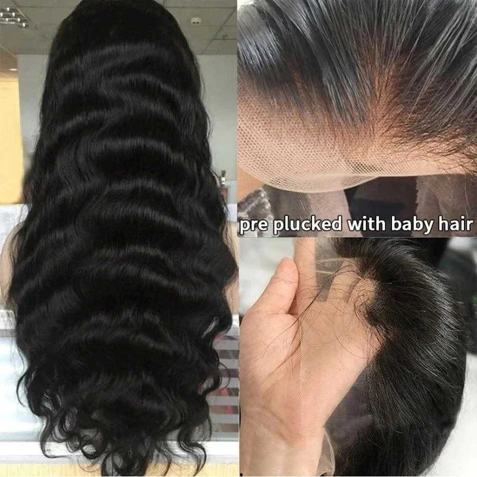 250 Density 46 Inch Body Waves 100% Human Hair 13x6 13x4 HD Transparent Lace Frontal Wig Pre Plucked Natural 360 Full Front Wigs