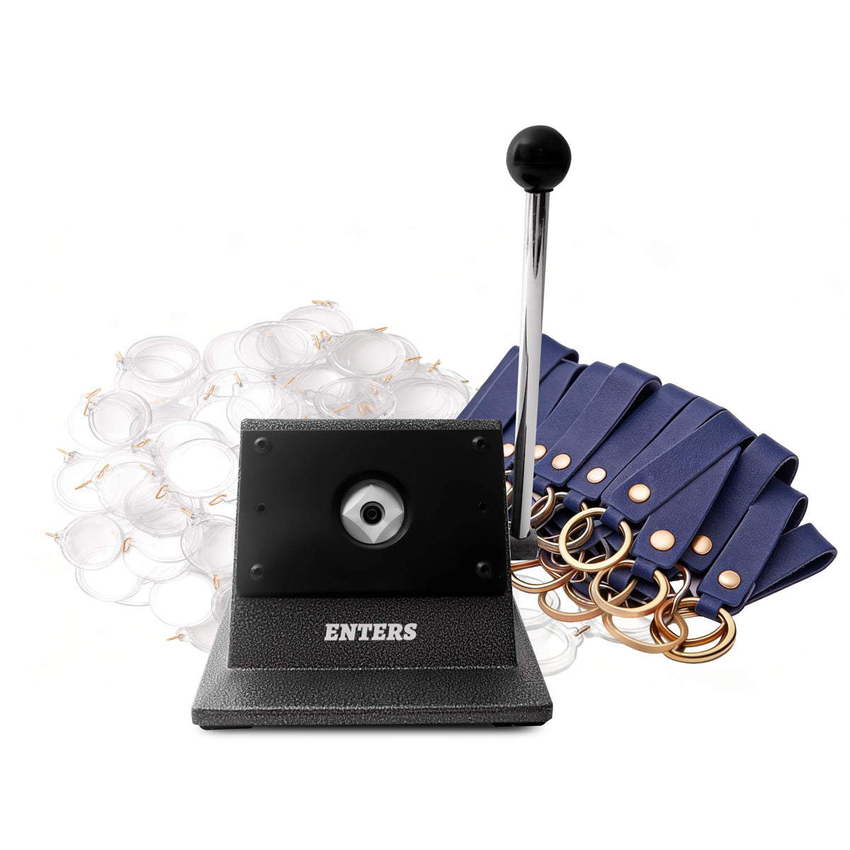 35mm Round Photo Paper Cutter With 100 Sets Key Chain DIY Materials