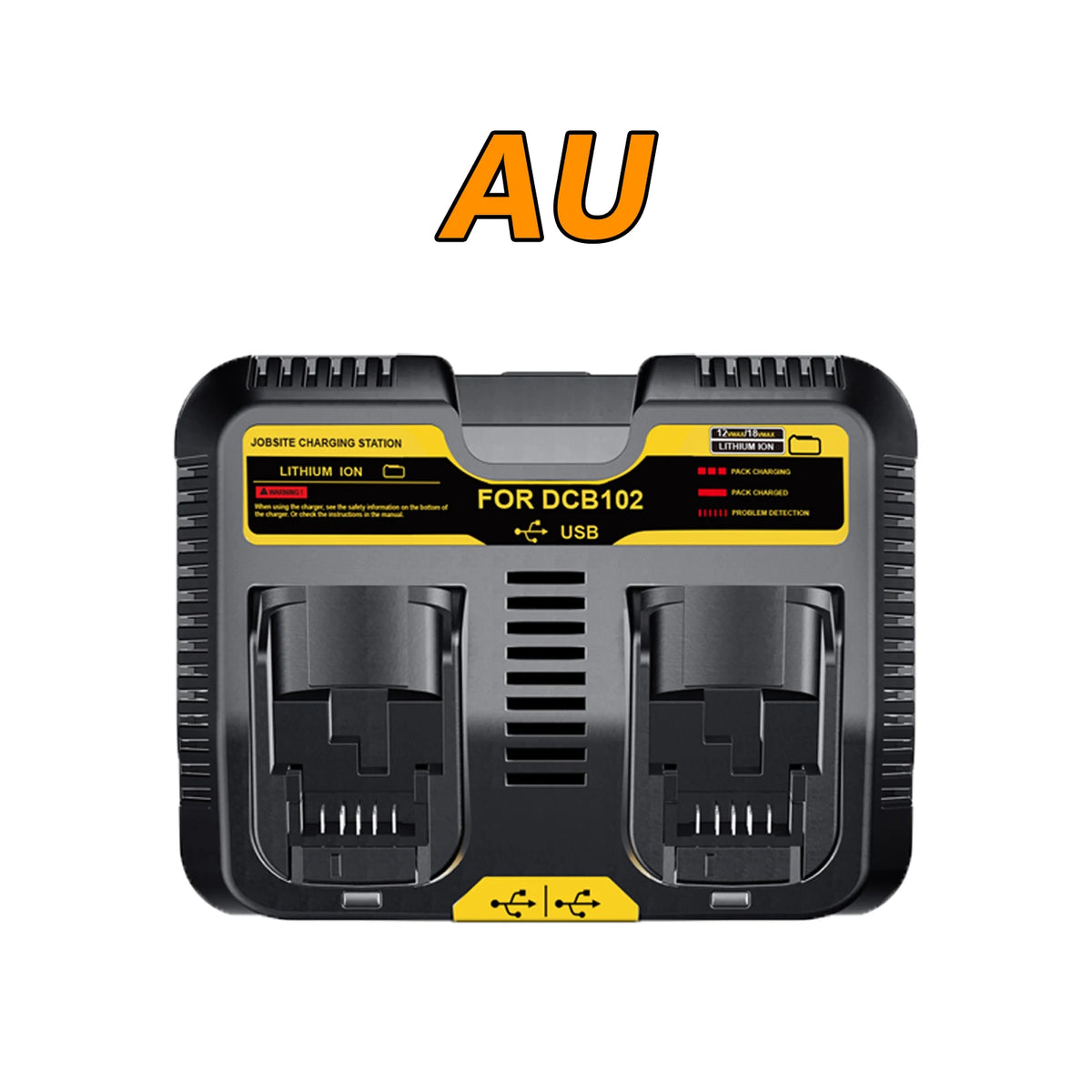For Dewalt DCB609 Battery Dual Charger 4A For DCB200 DCB104 DCB107 DCB112 DCB115 DCB120 Rechargeable Battery Charger