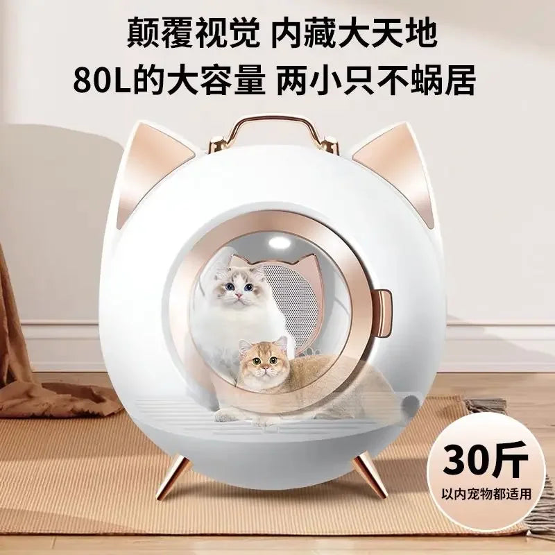 Pet Dryers Breathable Cat Drying Box Smart Home Bath Artifact Dog Water Blower Cats Space Capsule Automatic Grooming Accessories