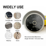 SHDIATOOL 10pcs Super-Thin Diamond Turbo Blades Cutting Ceramic Tile Granite Disc Saw Blade Cutter Marble Diameter 4" 4.5" 5"