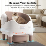 Automatic Smart Cat Litter Box Self Cleaning Pet Toilet APP Control Open Top Cat Litter Box Extra Large Space for Multiple Cats