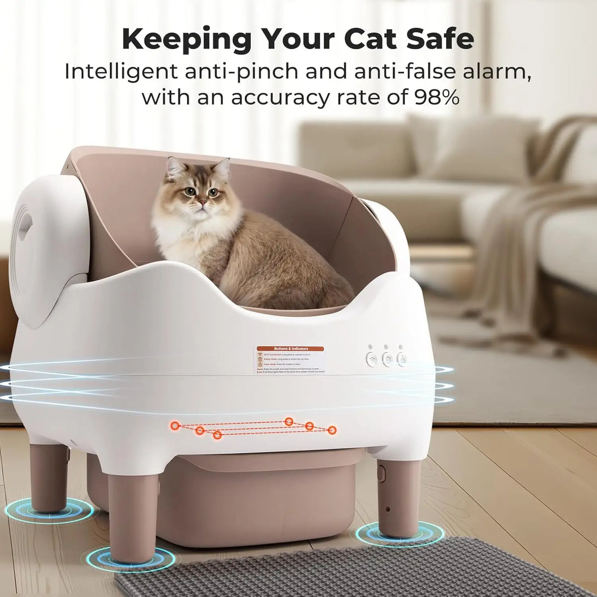 Automatic Smart Cat Litter Box Self Cleaning Pet Toilet APP Control Open Top Cat Litter Box Extra Large Space for Multiple Cats