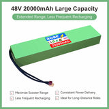 48V Lithium Battery Pack 13S4P 20Ah Grade-A Cells For Kugoo M4 M4Pro Max Speed E-Scooter Built-in BMS Dual XT60+T Long Range
